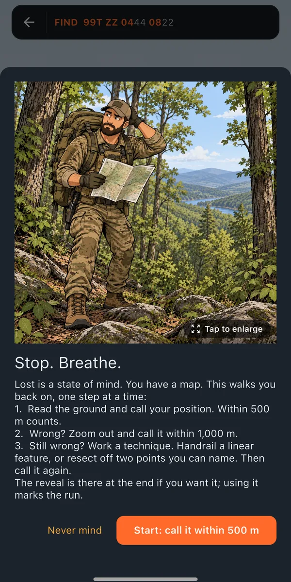 The I think I'm lost screen